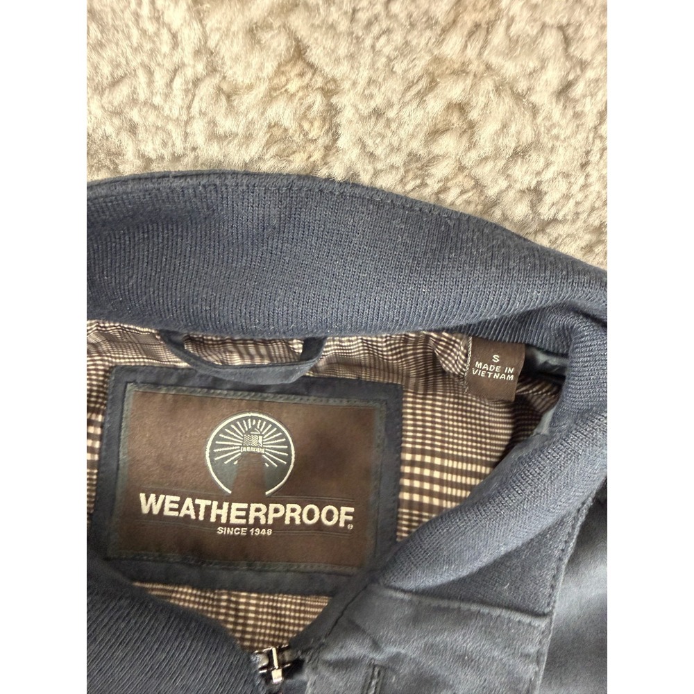 Weatherproof Size S Outdoor Mock Neck Jacket Navy Long Sleeve Button Zip - Picture 5 of 6